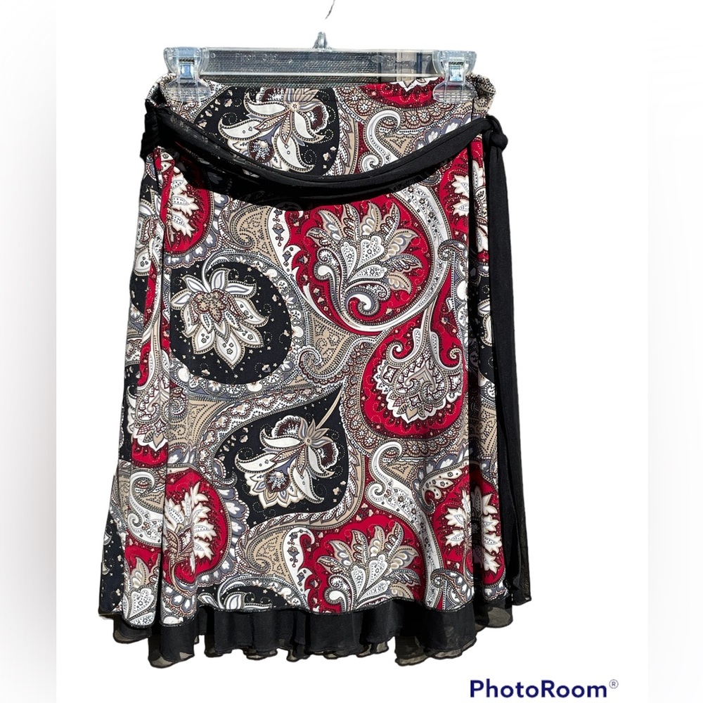 Wrapper Size M Mini Skirt Slip On Stretch Scarf Belt Floral